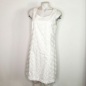 Hatley white embroidered pattern cotton dress exposed zipper